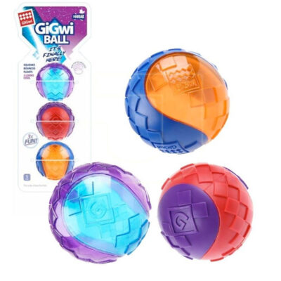 GiGwi Ball Small 3pack Squeaker - Solid Transparent - Image 2