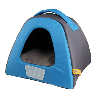 GiGwi Place Pet House Canvas, Plush, TPR Blue & Gray - Image 2