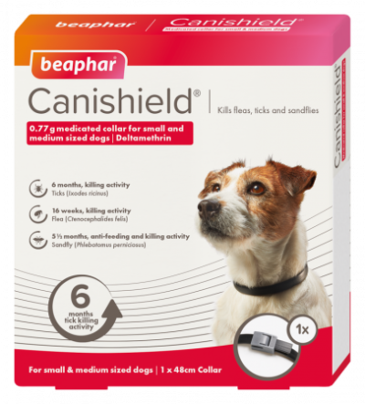 Beaphar Canishield Flea & Tick Collar (Deltamethrin) - Small & Medium Dogs