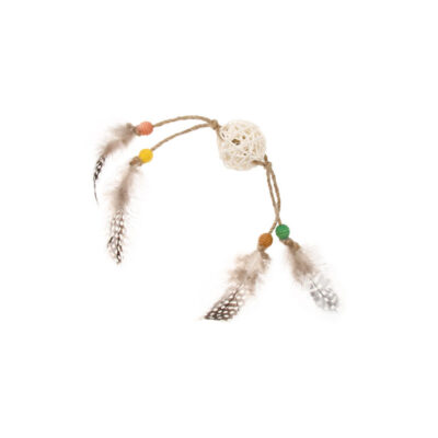 GiGwi Eco Line Catch Scratch with Rattle Wood / Feather / Rattan - Image 3