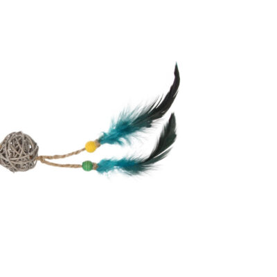 GiGwi Eco Line Catch Scratch with Rattle Wood / Feather / Rattan - Image 3