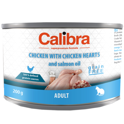 Calibra Sp Cans Cat Adult With Chicken Hearts And Salmon Oil  200g
