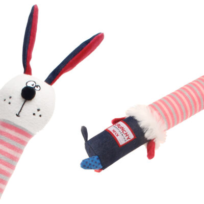 GiGwi Crunchy Neck 'Plush Friendz' Rabbit with Bone & Squeaker - Small - Image 3
