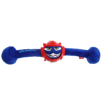 GiGwi Gladiator Squeaker Inside Plush/TPR Dog Toy (Medium) - Blue - Image 2