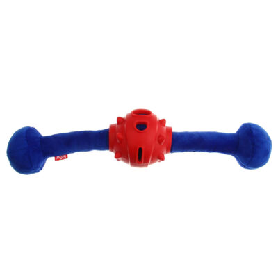 GiGwi Gladiator Squeaker Inside Plush/TPR Dog Toy (Medium) - Blue - Image 4