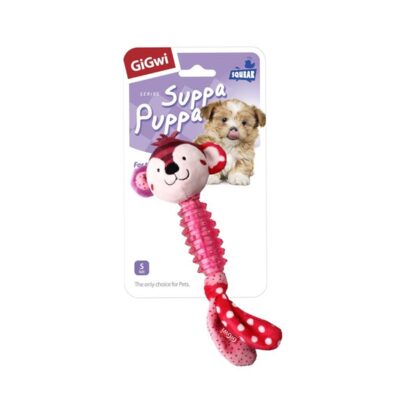 GiGwi Suppa Puppa Monkey with Squeaker inside - Plush/TPR (Small) - Image 2