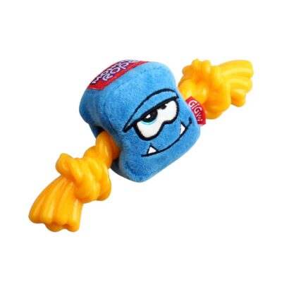GiGwi Blue Monster Rope with Squeaker inside - Plush/TPR (Medium) - Image 3