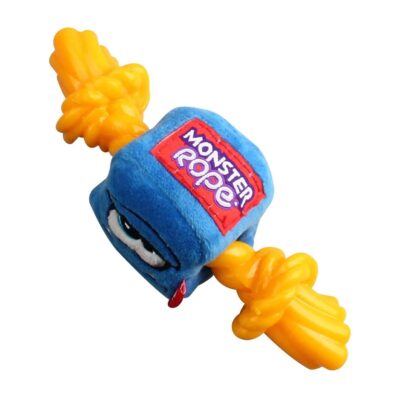 GiGwi Blue Monster Rope with Squeaker inside - Plush/TPR (Medium) - Image 4