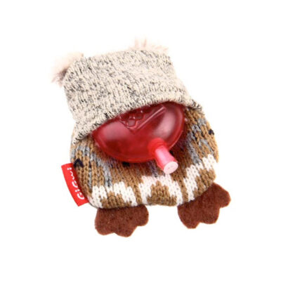 GiGwi Owl â€œPlush Friendzâ€ Grey/Brown with refillable squeaker - Image 3