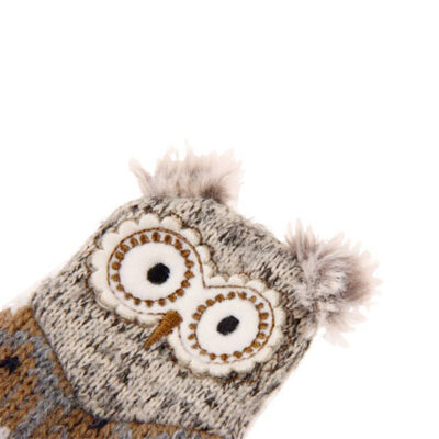 GiGwi Owl â€œPlush Friendzâ€ Grey/Brown with refillable squeaker - Image 4