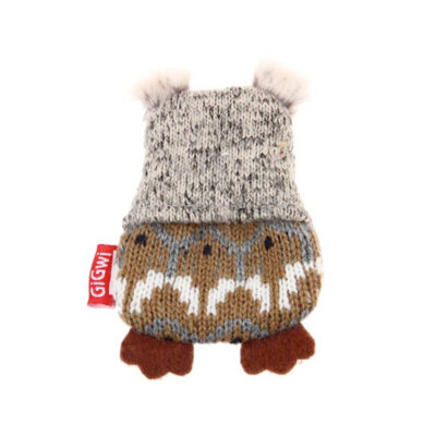 GiGwi Owl â€œPlush Friendzâ€ Grey/Brown with refillable squeaker - Image 2