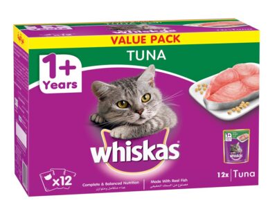 WHISKAS® In Jelly with Tuna, Wet Cat Food, Pouch,  Multipack 85g x (10 +2free)