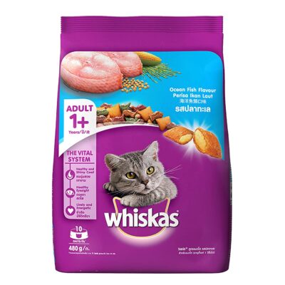 WHISKAS® Ocean Fish, Dry Cat Food, Adult, 1+ years, 480g