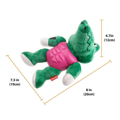 GiGwi Im Hero Armor Alligator TPR / Plush with Squeaker Dog Toy - Image 2