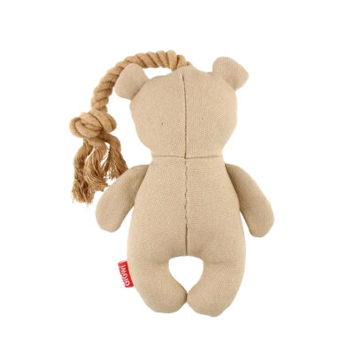 GiGwi Puffer Zoo Bear Canvas Fabric with Rope Handle Dog Toy - Image 2