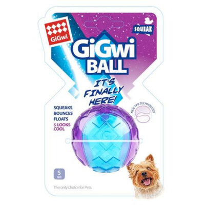 GiGwi Ball Purple/Blue Squeaker Transparent (Small) - Image 4