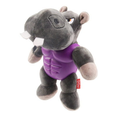 GiGwi Im Hero Armor Hippo TPR Plush with Squeaker Dog Toy - Image 3